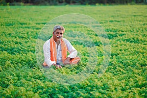 Cute Indian baby boy playing at gardenIndian farmer at the chickpea field