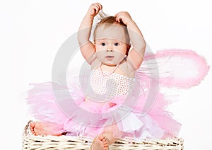 Cute infant baby girl making your hairdo