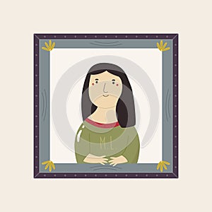 Cute interpretation of Mona Lisa by Leonardo da Vinci.