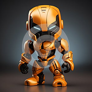 Cute Iron Man Orange Robot Figurine - Stylish And Functional Design