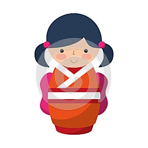 Cute japanese doll icon