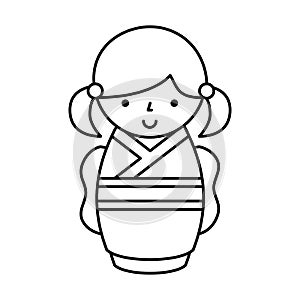 Cute japanese doll icon