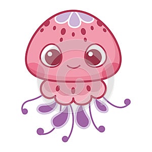 Cute jellyfish cartoon vector illustration