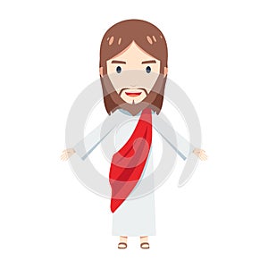 Cute Jesus Christ is raising his hand