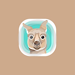 Cute kangaroo vector app icons logo illustration