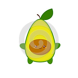 Cute kawaii avocado character