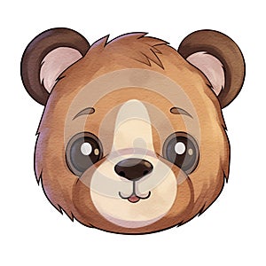 Cute kawaii bear portrait