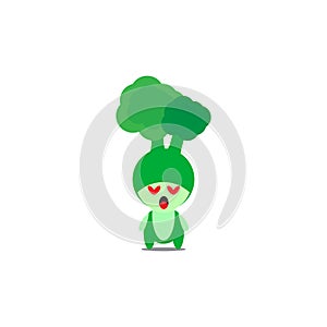 Cute kawaii brocoli maskot vektor design character. photo