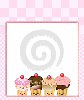 Cute kawaii cup cake