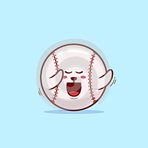 Cute and kawaii dancing of baseball ball cartoon character illustration