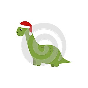 Cute kawaii dinosaur. Vector illustration for kids.