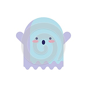 Cute Kawaii Ghost Icon Vector