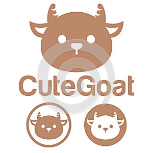 Cute Kawaii head goat ram sheep Mascot Cartoon Logo Design Icon Illustration Character vector art. for every category of business