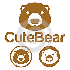 Cute Kawaii head grizzly bear Mascot Cartoon Logo Design Icon Illustration Character vector art. for every category of business,