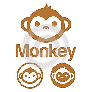 Cute Kawaii head monkey ape Mascot Cartoon Logo Design Icon Illustration Character vector art. for every category of business,