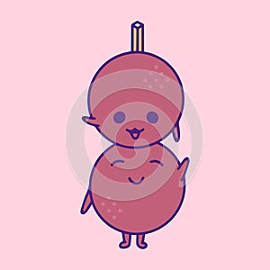 Cute Kawaii Illustration of Meatballs buddies greeting each other