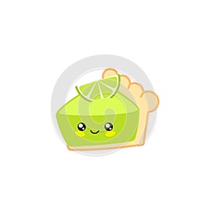 Cute kawaii key lime pie icon