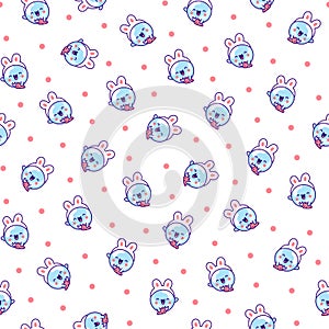 Cute kawaii soap bubble. Seamless pattern