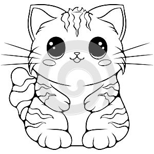 Cute kawaii striped cat