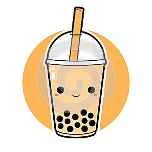 Cute kawaii Taiwanese bubble milk tea.