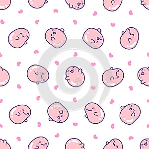 Cute kawaii tapioca pearls. Seamless pattern