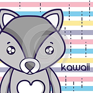 Cute kawaii wolf face expresion photo