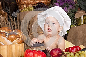 Cute kid as a chef