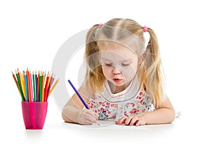 Cute kid drawing