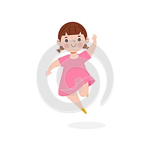 Cute of kid jumping or playing fun isolated on white background Vector Illustration cartoon character flat design kids activities