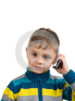 Cute kid with phone