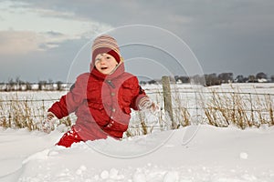 Cute Kid in Snow