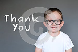 Cute Kid with a Thank You message