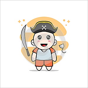 Cute kids character wearing Pirate costume