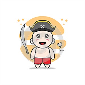 Cute kids character wearing Pirate costume