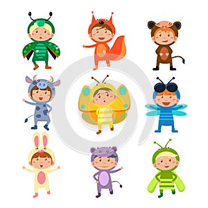 Cute Kids Wearing Insect and Animal Costumes