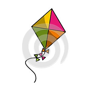Cute kite flying icon