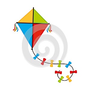 Cute kite flying icon