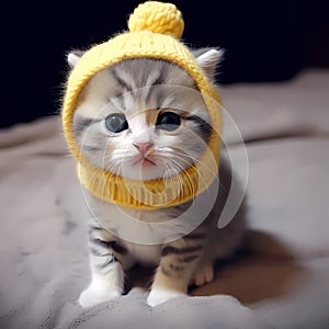 Cute kitten with innocence face