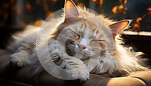 Roztomilý kotě odpočívá načechraný srst hravý oči krása v příroda vygenerované podle 