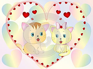 Cute Kittens Love wallpaper