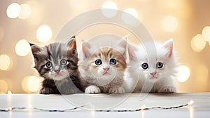 A cute kittens peeking out. Promotional banner for animal shelter, pet shop or vet clinic.