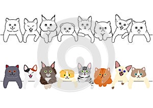 Cute kitties border set photo