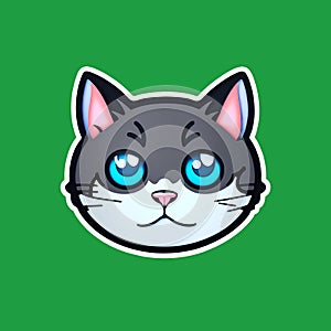 Cute kitty sticker style transparent PNG images.