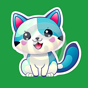 Cute kitty sticker style transparent PNG images.