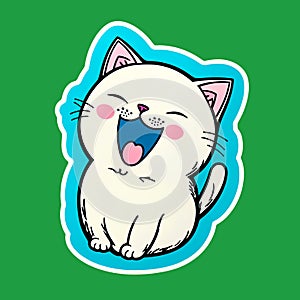 Cute kitty sticker style transparent PNG images.