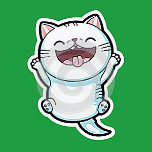 Cute kitty sticker style transparent PNG images.