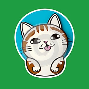 Cute kitty sticker style transparent PNG images.