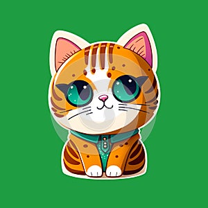 Cute kitty sticker style transparent PNG images.