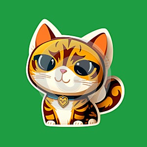 Cute kitty sticker style transparent PNG images.