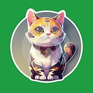 Cute kitty sticker style transparent PNG images.